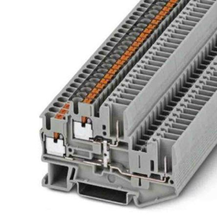 Phoenix Contact PTTB Series Grey Double Level Terminal Block, Push In Termination