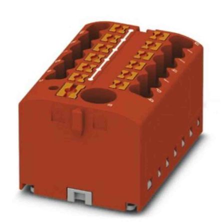 Phoenix Contact Distribution Block, 13 Way, 0.14 → 4mm², 24A, 450 V, Red