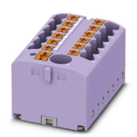 Phoenix Contact Distribution Block, 13 Way, 0.14 → 4mm², 24A, 450 V, Violet