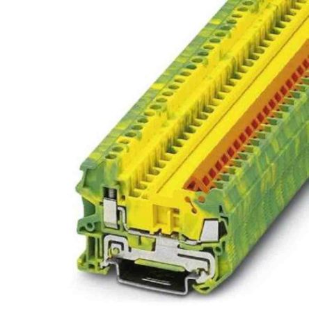 Phoenix Contact 2-Way Earth Terminal Block, 1.5mm², 24 → 16 AWG Wire, Quick Connect, ATEX, IECEx