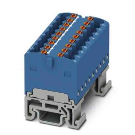 Phoenix Contact Einsteck Verteilerblock 18-polig, 14 AWG, 17.5A / 500 V, 2.5mm², Polyamid, IP20