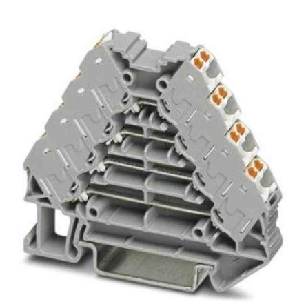 Phoenix Contact PTRV Series Grey Non-Fused DIN Rail Terminal, 0.14 → 2.5mm², Push In Termination
