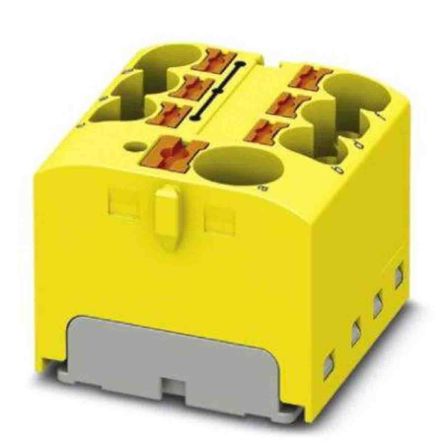 Phoenix Contact Distribution Block, 7 Way, 6mm², 32A, 450 V, Yellow
