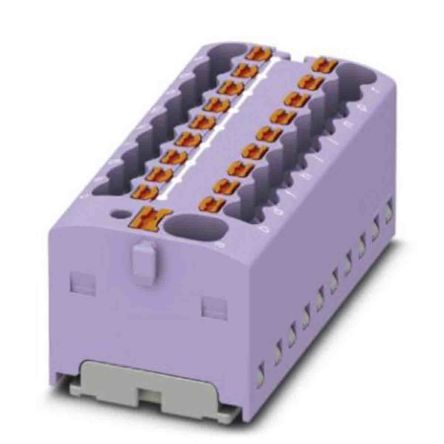 Phoenix Contact Distribution Block, 19 Way, 2.5mm², 17.5A, 450 V, Violet
