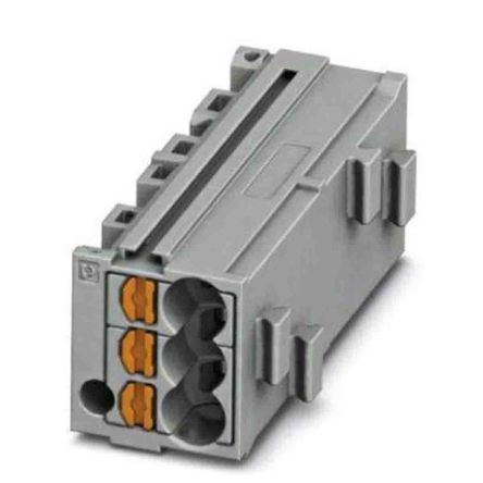 Phoenix Contact PTMC Series PTMC 1,5-3 /GY Pluggable Terminal Block, 17.5A, 14 → 26 AWG Wire, Push In Termination