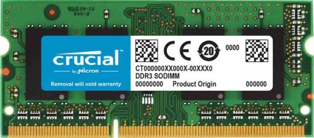 Crucial Memoria RAM 4 GB No Ordenador Portátil, 1066MHZ