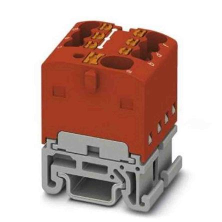 Phoenix Contact Distribution Block, 7 Way, 2.5mm², 17.5A, 500 V, Red