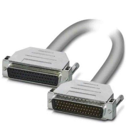 Phoenix Contact Cable Serie D50SUB, Long. 1.5m, Color Gris, Con. A: Sub-D De 50 Contactos Hembra, Con. B: Sub-D De 50