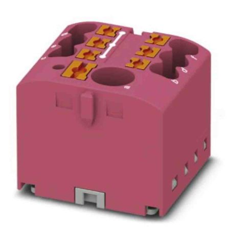 Phoenix Contact Distribution Block, 7 Way, 0.14 → 4mm², 24A, 450 V, Pink