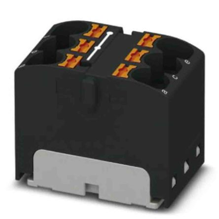 Phoenix Contact Einsteck Verteilerblock 6-polig, 24 Bis 10 AWG, 32A / 630 V, 0.2 → 6mm², Polyamid, IP20
