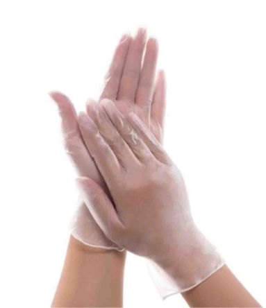 clear disposable gloves