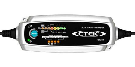 CTEK MXS 5.0 TEST&CHARGE Akkuladegerät Für 1 Bleisäure Akkus, 14.4V/5A Mit UK-Stecker
