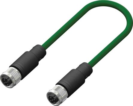 RS PRO Cable De Conexión, Con. A M12 Hembra, 4 Polos, Con. B M12 Hembra, 4 Polos, Cod.: D, Long. 10m, 250 V, 4 A, IP67