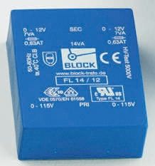 Block Transformateur Pour Circuit Imprimé, 8V C.a., 115 V Ac, 230 V Ac, 18VA, 2 Sorties