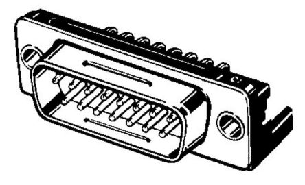 Omron XM3C Sub-D Steckverbinder A Stecker Abgewinkelt, 15-polig, THT Lötanschluss