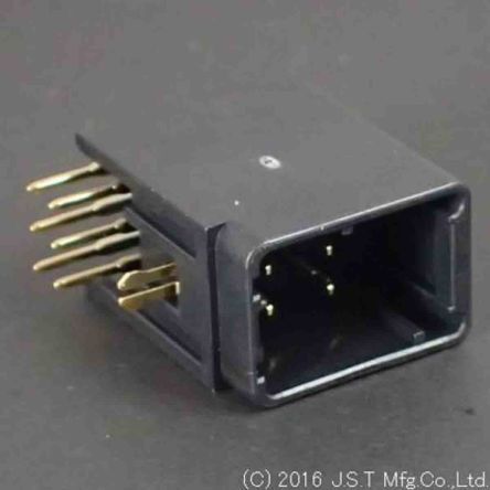 JST Conector Macho Para PCB Ángulo De 90° Serie JFA J2000 De 6 Vías, 2 Filas, Paso 2.5mm