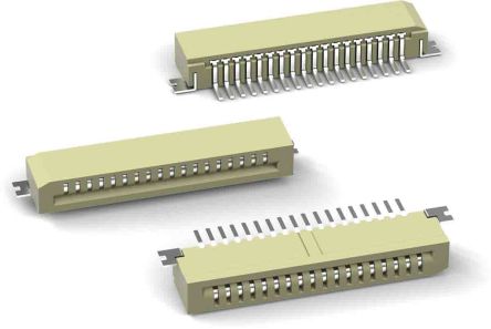 Wurth Elektronik WR-FPC Leiterplatten-Stiftleiste Horizontal, 10-polig / 1-reihig, Raster 1.0mm, Ummantelt