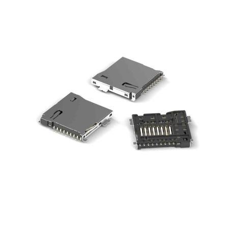 Wurth Elektronik, WR-CRD 8 Way Horizontal Micro SD MicroSD Card Connector With Solder Termination
