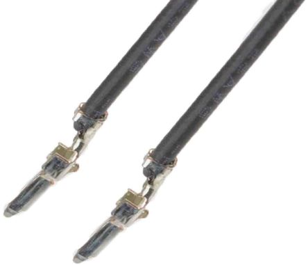 Molex PicoBlade Vorverdrahtete Crimp-Kontakte Verzinnt, Schwarz 0.14mm², 450mm