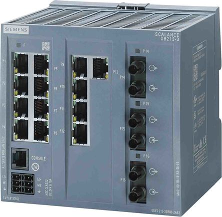 Siemens Switch Ethernet 13 Ports RJ45, 10/100Mbit/s, Montage Rail DIN 24V C.c.
