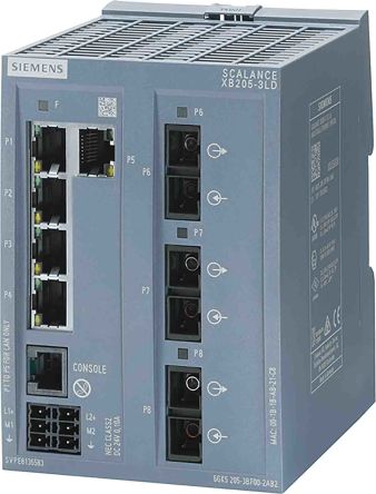 Siemens Conmutador Ethernet 6GK5205-3BF00-2AB2, 5 Puertos RJ45, Montaje Carril DIN, 10/100Mbit/s