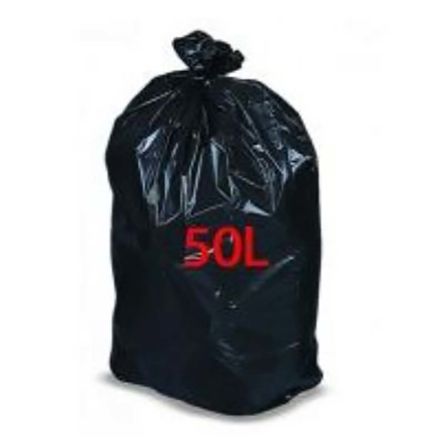 NEUTRAL 50 Stk Müllsäcke, Polyethylen, Schwarz, 50L
