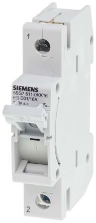 Siemens 5SG Sicherungstrennschalter Einpolig, 10A, 10A, MINIZED, D01 Sicherungsgröße