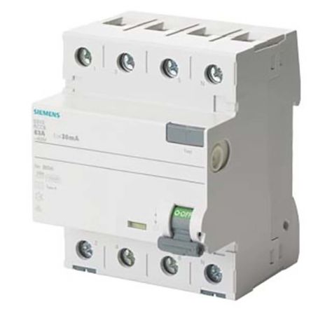 Siemens 5SV3 RCCB, 4-polig, 40A, 30mA Typ F SENTRON 400V Ac