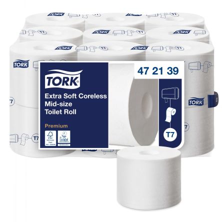 Tork Weiß Toilettenpapier, 3-lagig 550-Blatt, 18 X Rollen Premium Mittelgroß