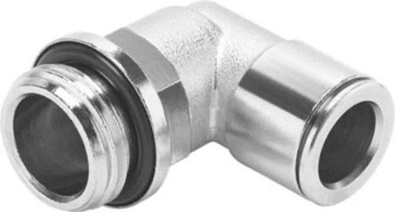 Festo Elbow Threaded Adaptor, G 3/8 Male To Push In 14 Mm, Threaded-to-Tube Connection Style, 570460