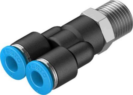 Festo Y Threaded Adaptor, Push In 6 Mm To Push In 6 Mm, Threaded-to-Tube Connection Style, 153140