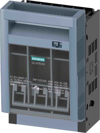 Siemens 3NP1 Sicherungstrennschalter 3-polig, 160A, 160A, SENTRON, NH000 Sicherungsgröße