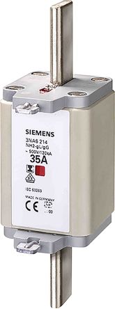 Siemens Fusibile Con Linguette Centrate,, 100A, Fusibile NH2 Con Velocità F, Standard IEC 60269, Cat. GG 500V Ca