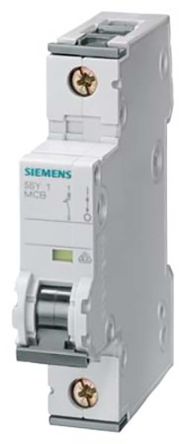 Siemens 5SY5 MCB Leitungsschutzschalter Typ C, 1-polig 10A, Abschaltvermögen 10 KA SENTRON DIN-Schienen-Montage