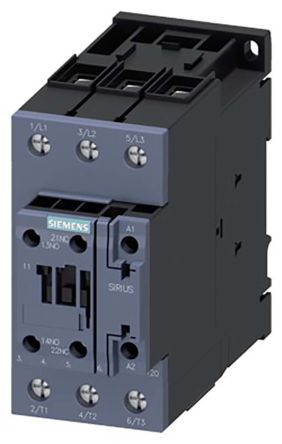Siemens Contactor De Inversión SIRIUS De 3 Polos, 1 NA + 1 NC, 65 A, Bobina 230 V Ac, 30 KW