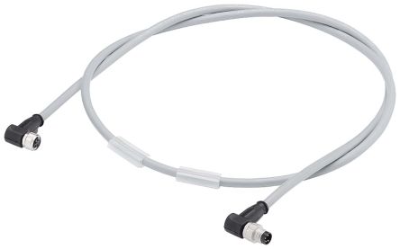 Siemens Male 4 Way M8 To Female 4 Way M8 Sensor Actuator Cable, 10m