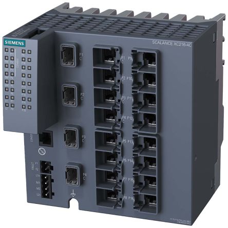 Siemens Ethernet-Switch, 16 X RJ45 / 10/100/1000Mbit/s, 24V Dc