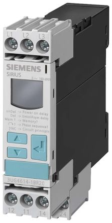 Siemens 3UG4 Überwachungsrelais 3-phasig, 2-poliger Wechsler DIN-Schienen