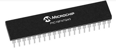 Microchip PIC18F47Q43-I/P, 8bit PIC Microcontroller, PIC18, 32MHz, 128 KB Flash, 40-Pin PDIP