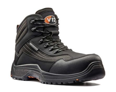 V12 Footwear V1501.01 Unisex Sicherheitsstiefel Schwarz, Mit Zehen-Schutzkappe, Größe 38 / UK 5