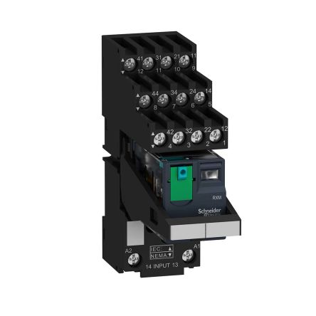 Schneider Electric Harmony Relay RXM Series Interface Relay, DIN Rail Mount, 24V Dc Coil, 4PDT, 4-Pole