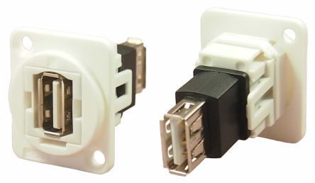 RS PRO Straight, Panel Mount, Socket Type A 2.0 IP40 USB Connector