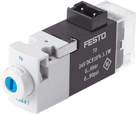 Festo 3/2 Open, Monostable Pneumatic Solenoid/Pilot-Operated Control Valve - Electrical MHA1 Series, 540441