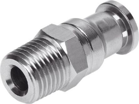 Festo Straight Threaded Adaptor, R 3/8 Male To Push In 10 Mm, Threaded-to-Tube Connection Style, 162866