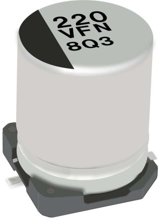 Panasonic Condensador Electrolítico Serie FN-V, 820μF, ±20%, 10V Dc, Mont. SMD, 8 X 10.2mm, Paso 3.1mm