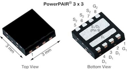 Vishay SiZ340ADT SiZ340ADT-T1-GE3 N-Kanal Dual, SMD MOSFET 30 V / 69,7 A, 8-Pin PowerPAIR 3 X 3