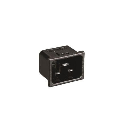 Bulgin Snap-In IEC Connector Male, 10A, 250 V