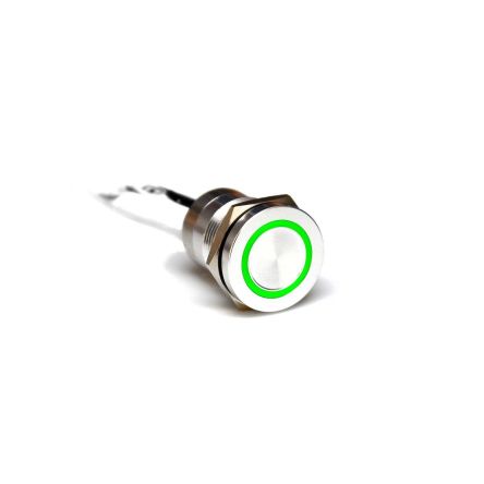 Bulgin Interrupteur Capacitif Momentané Vert, Rouge, NF, 24V C.c., IP68, IP69K, Illuminé