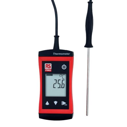 RS PRO RS1710 Wired Digital Thermometer For General Purpose Use, PT1000 Probe, 1 Input(s), +250°C Max, -20→+100 °C: