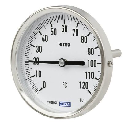 WIKA Zeigerthermometer Rundes Ziffernblatt, 0 → +60 °C., Skalen-Ø 63mm